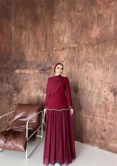 Saray Gecesi Abiye Bordo