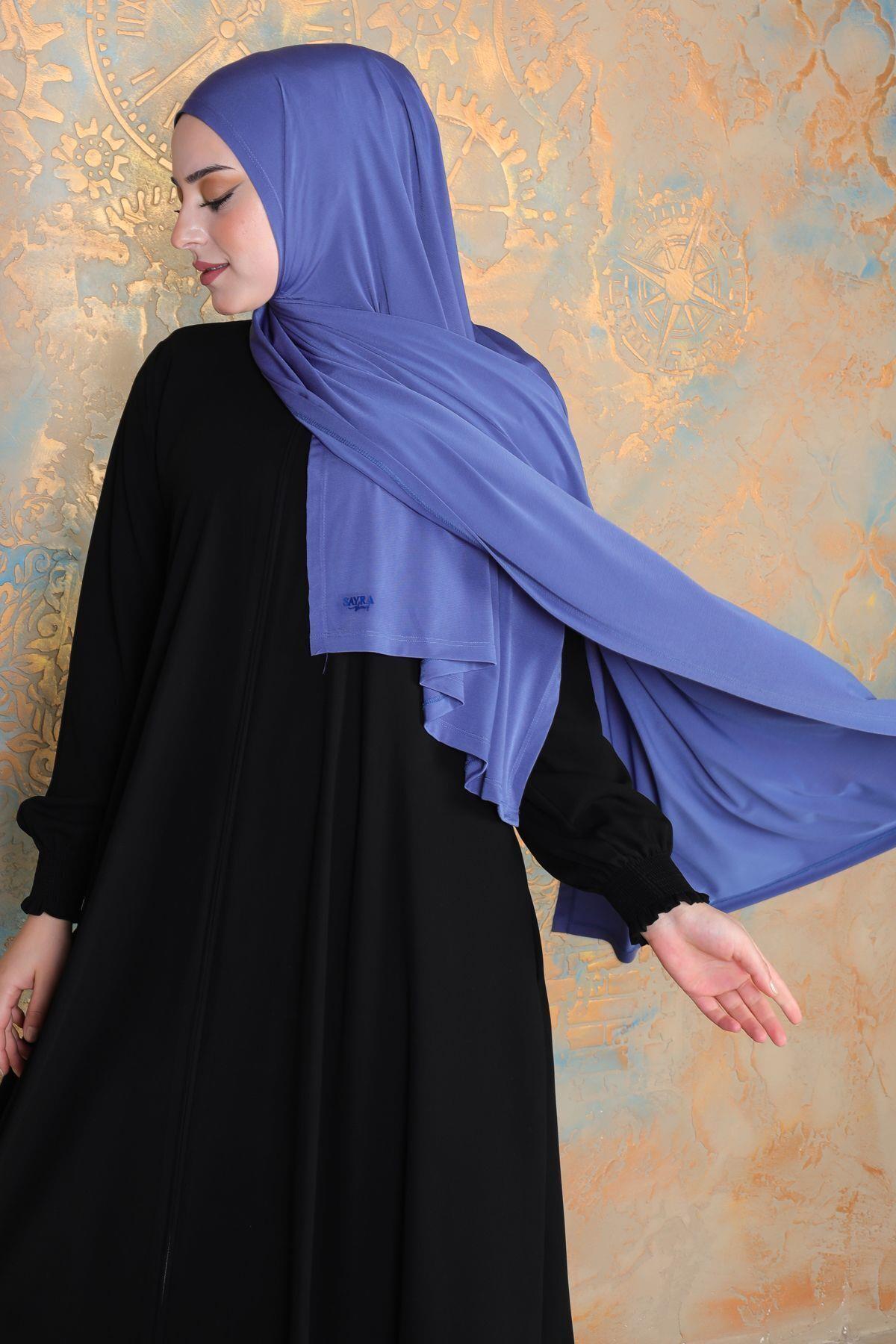 Hijab şal indigo mavisi