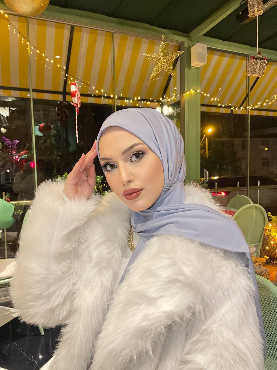 Sayra Shawl Kadın Buz Gri Çıtçıtlı Hazır Şal