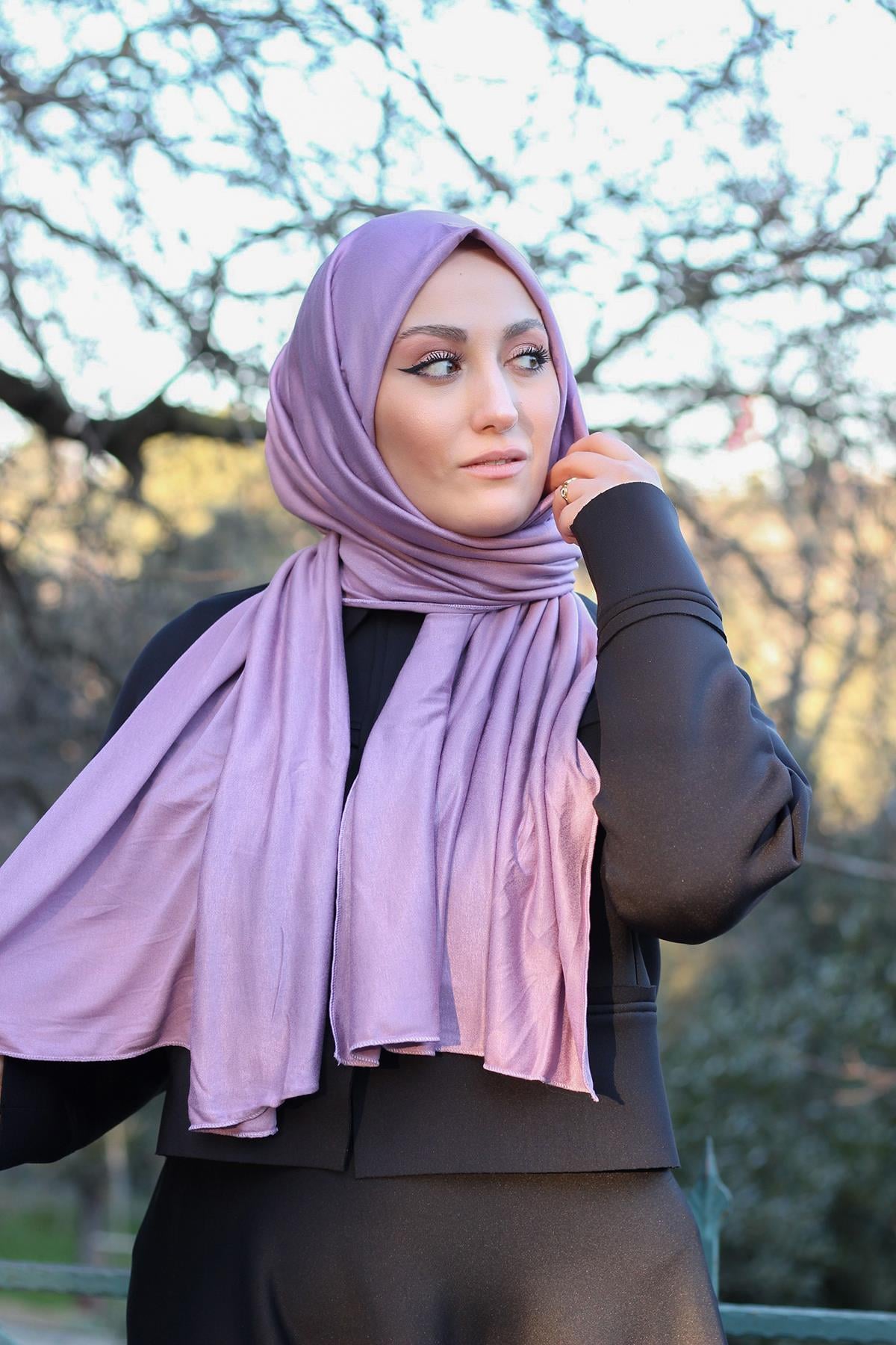 Sayra Shawl kadın lila süprem penye şal