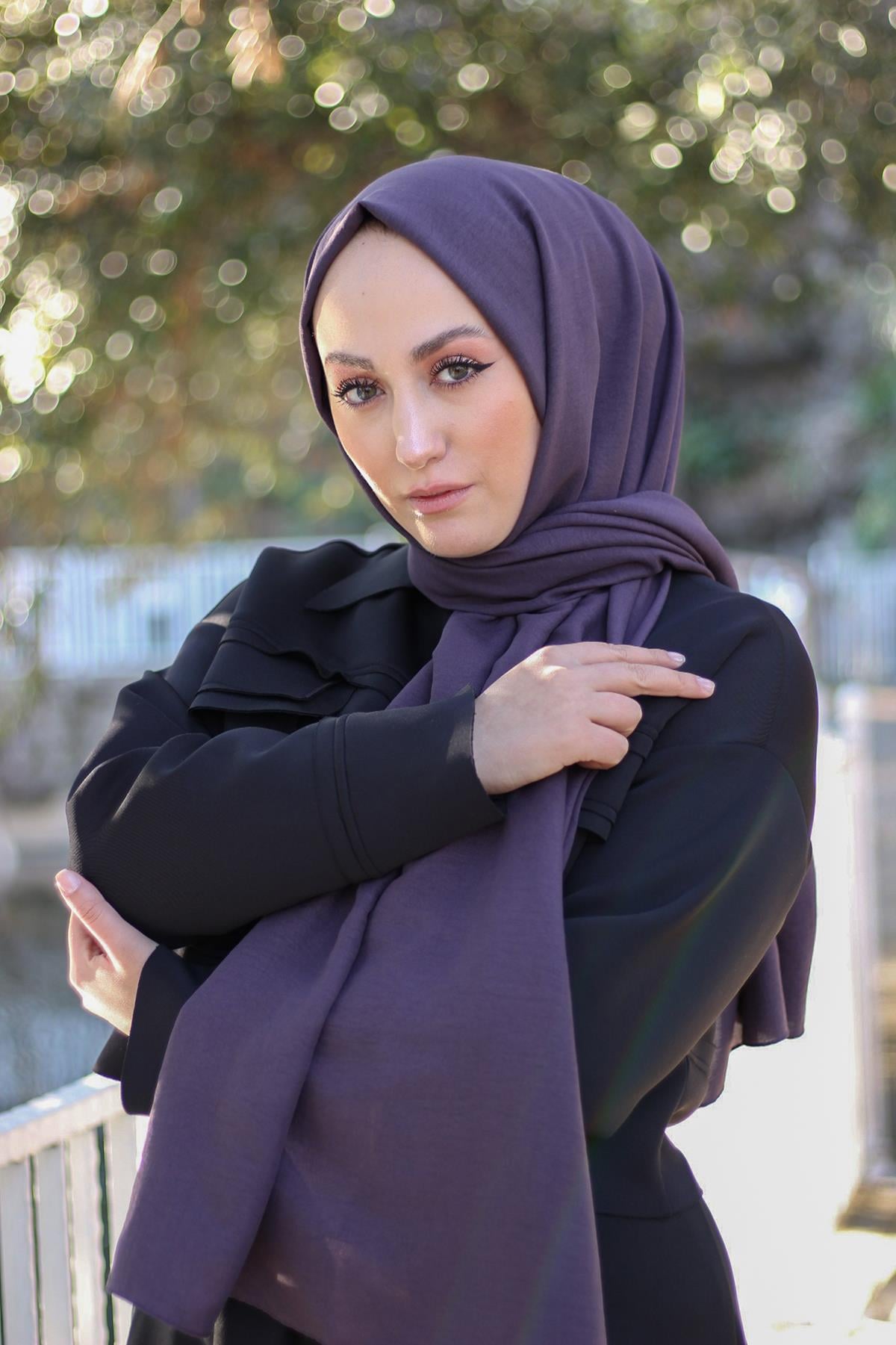 Sayra Shawl kadın mor caz şal SYR001