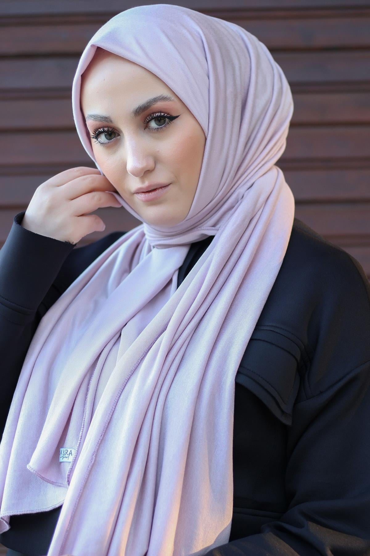 Sayra Shawl kadın pudra süprem penye şal