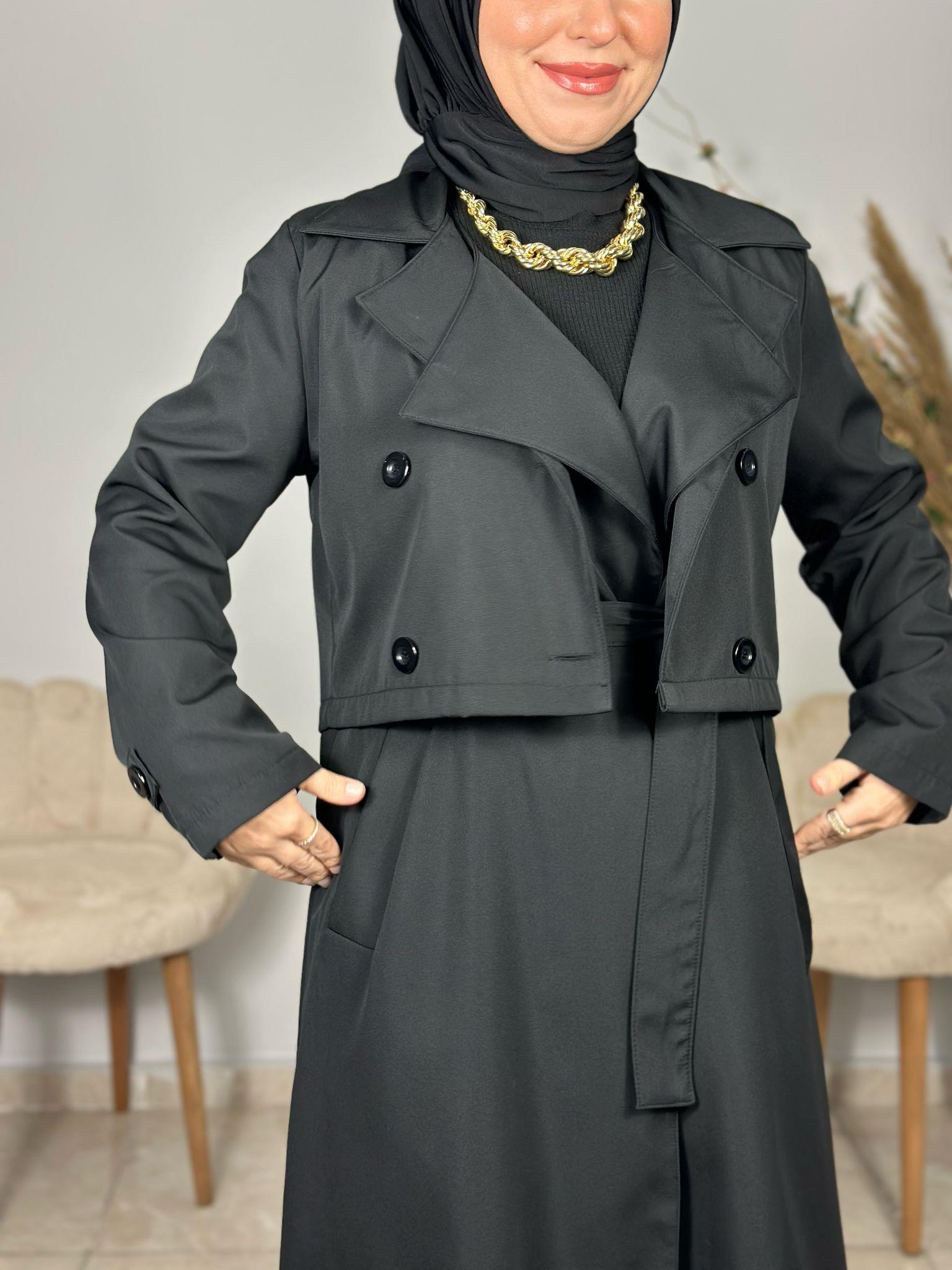 Sayra Shawl Kadın Siyah Trençkot