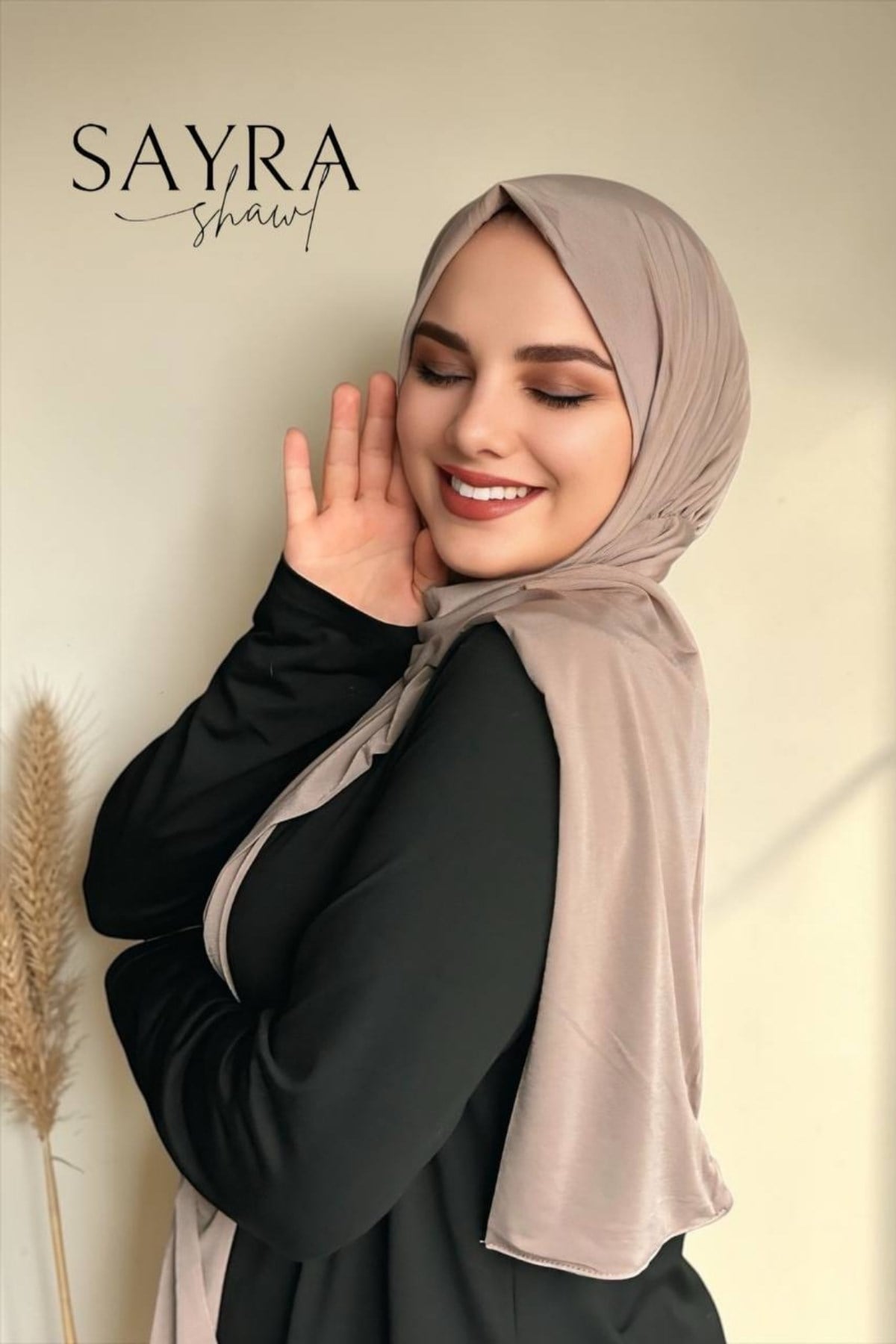 Sayra Shawl kadın somon çıtçıtlı hazır şal 