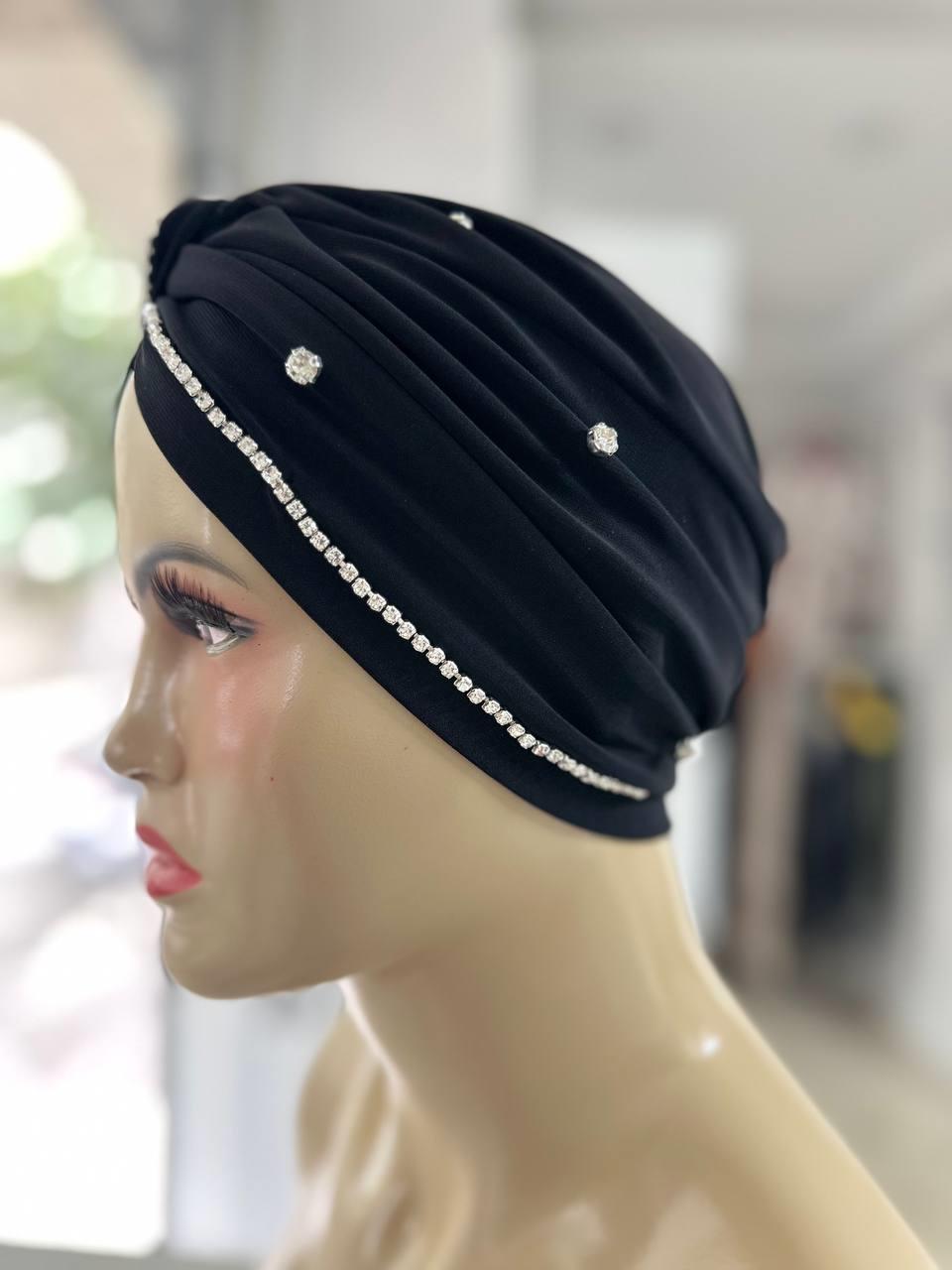 Sayra Shawl Kadın Taşlı Bone Siyah