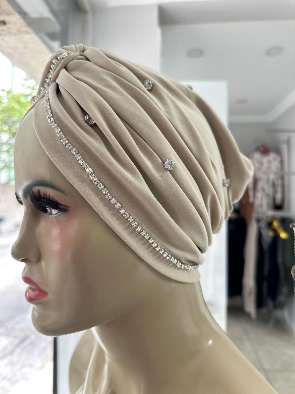 Sayra Shawl KadınTaşlı Bone Bej