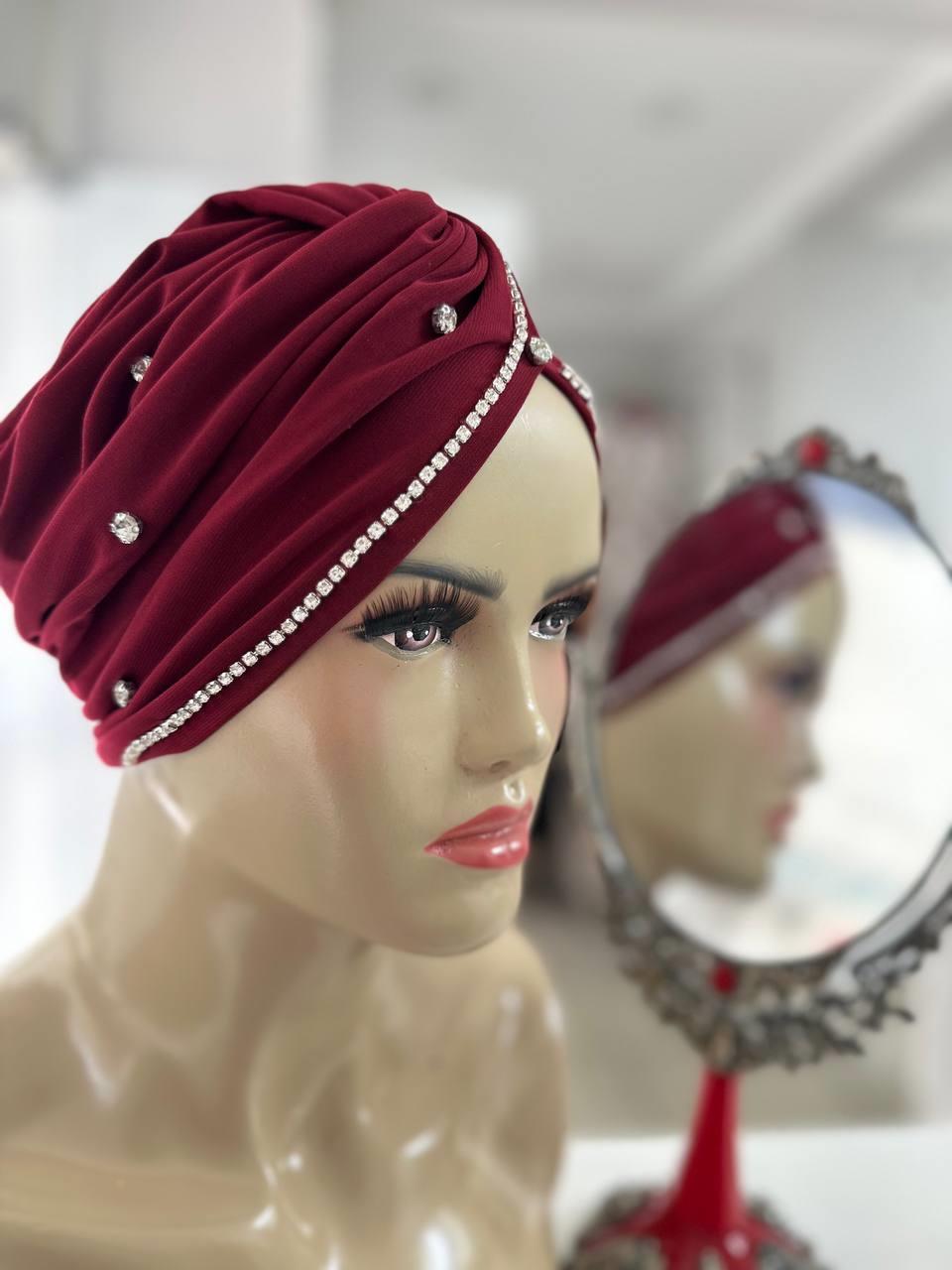 Sayra Shawl KadınTaşlı Bone Bordo