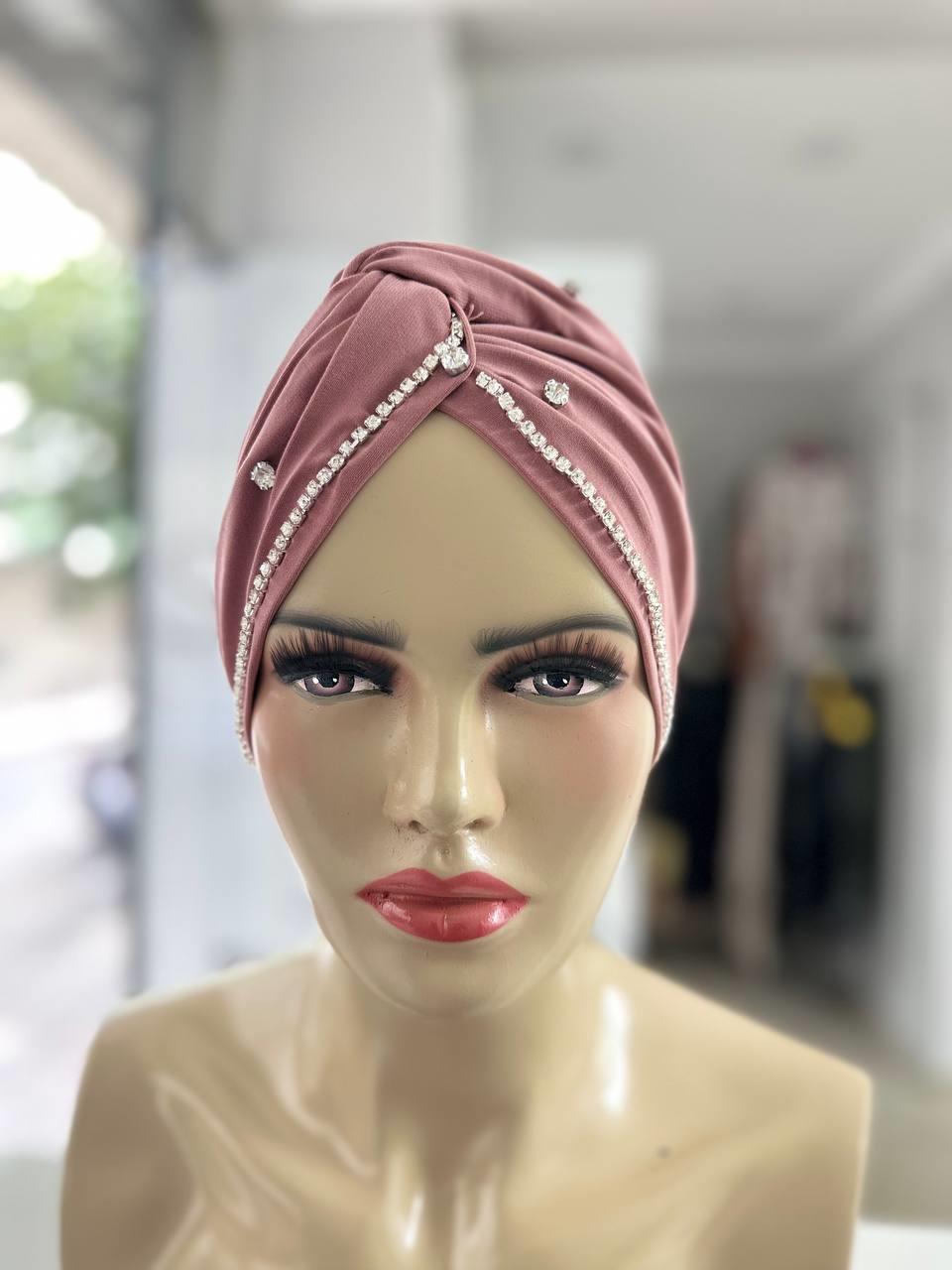 Sayra Shawl KadınTaşlı Bone Gül Kurusu