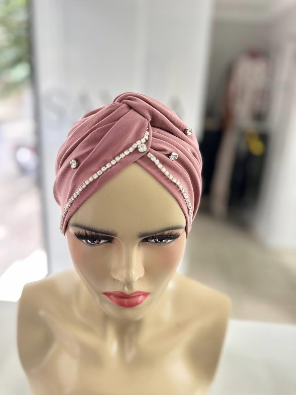 Sayra Shawl KadınTaşlı Bone Gül Kurusu