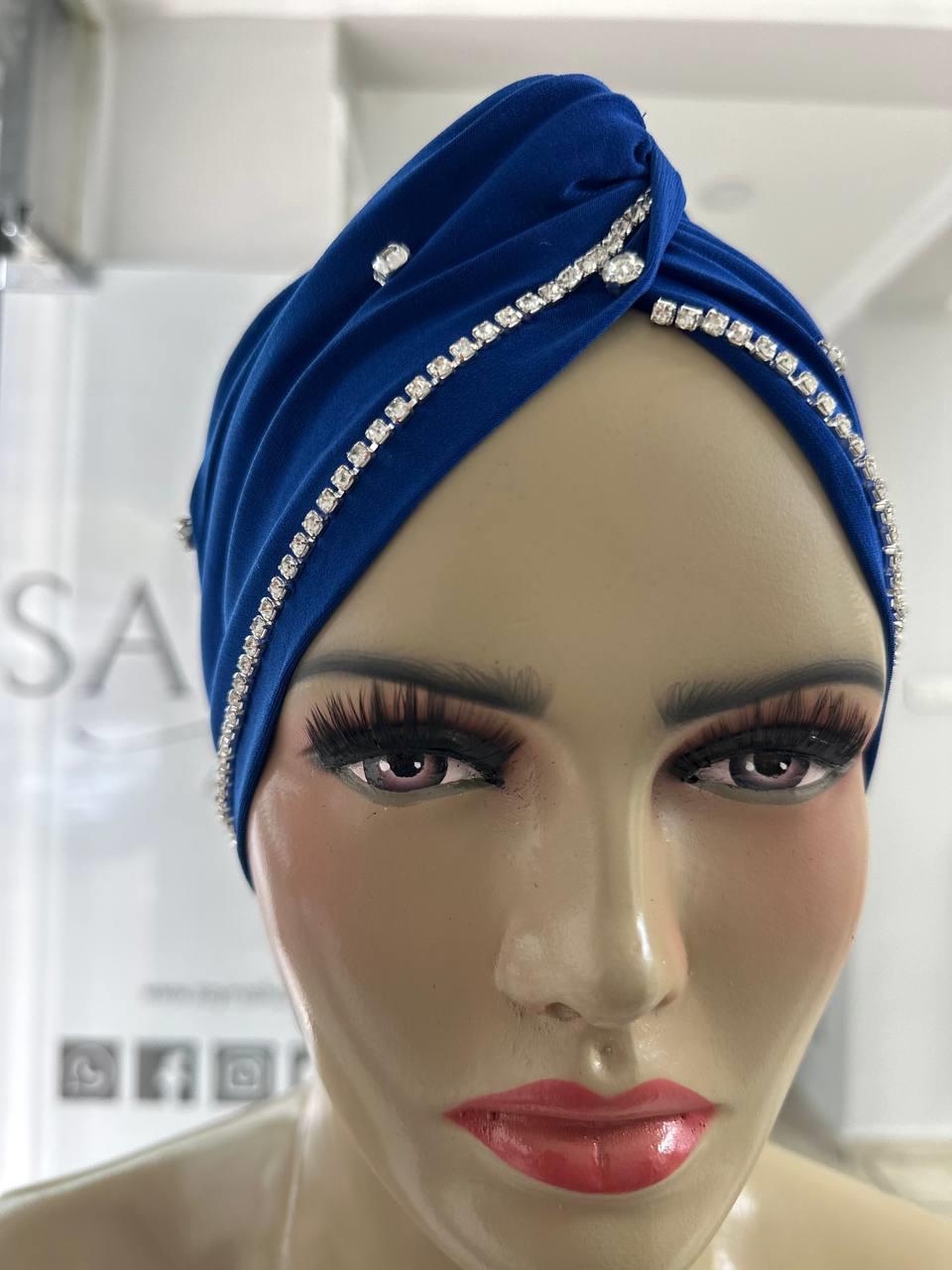 Sayra Shawl KadınTaşlı Bone Koyu Mavi