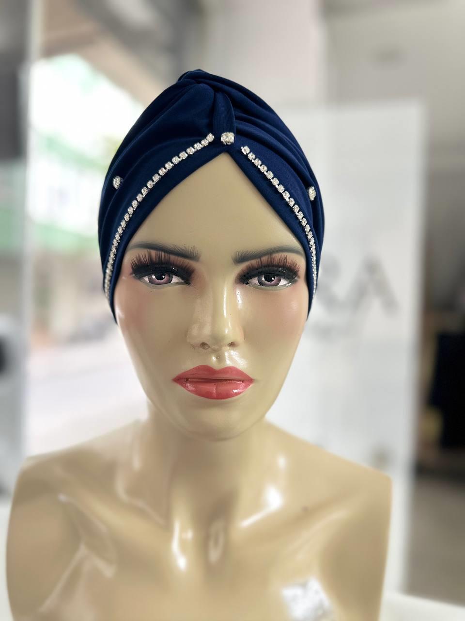 Sayra Shawl KadınTaşlı Bone Lacivert