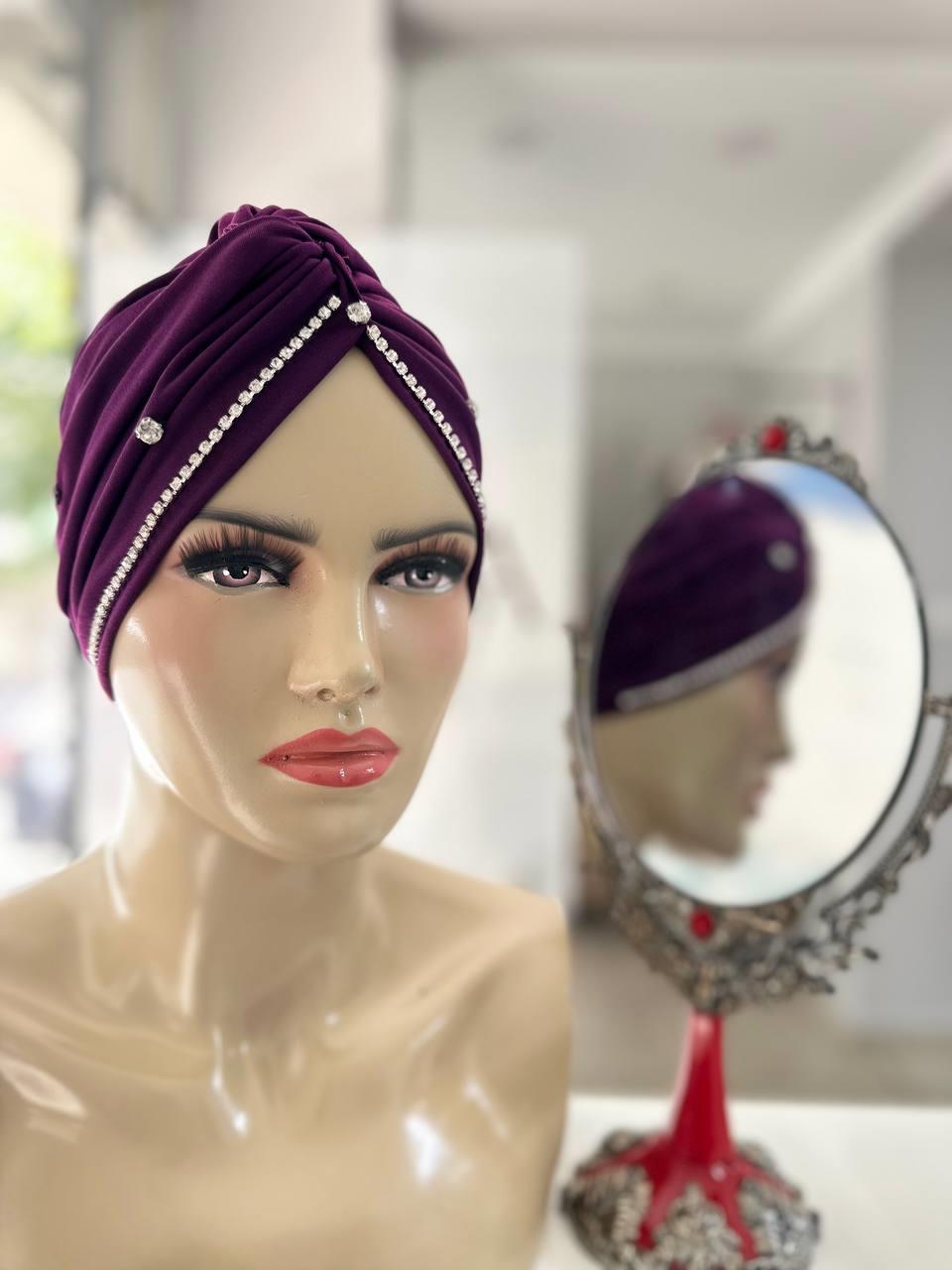 Sayra Shawl KadınTaşlı Bone Mürdüm