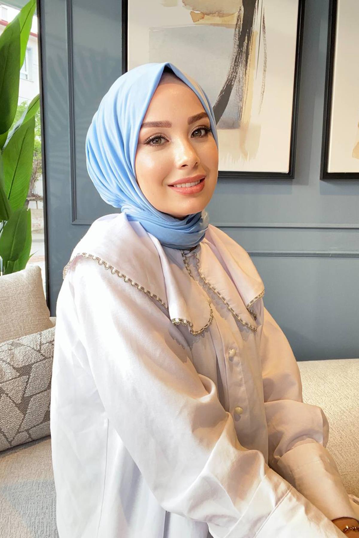 shawl hazır şal bebe mavisi