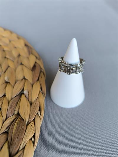 Silver Marka Taşlı Ayarlanabilir Yüzük 
