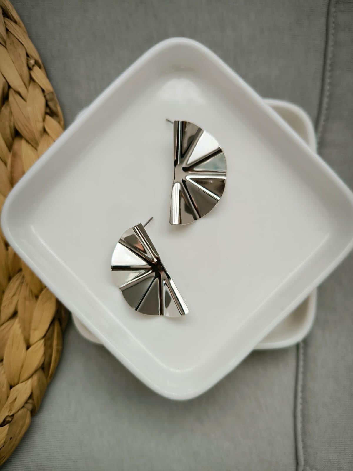 Geometri Simetrik Küpe Silver
