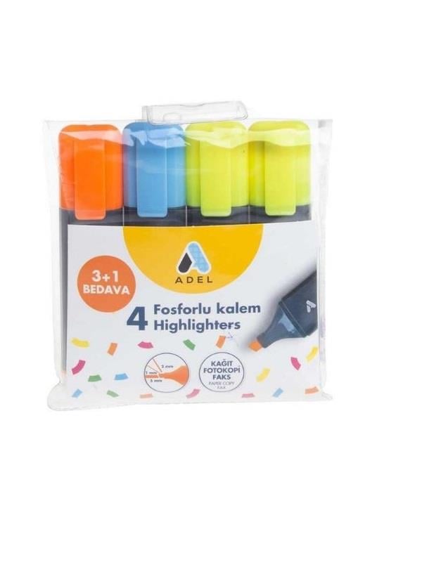 ADEL 3+1 HEDİYELİ FOSFORLU KALEM