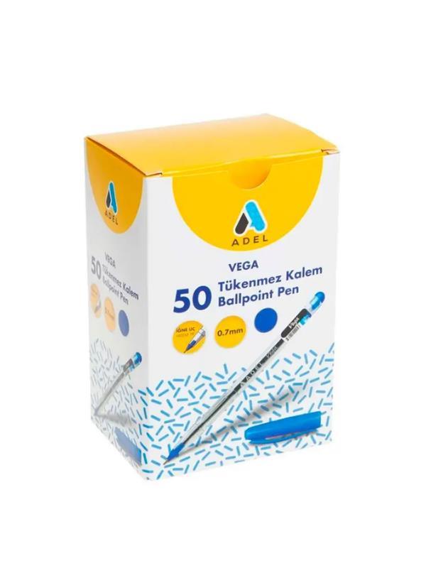 ADEL TÜKENMEZ KALEM VEGA MAVİ 50Lİ 130101