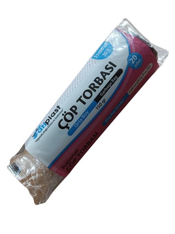 ATİPLAST ÇÖP TORBASI ENDÜSTRİYEL ORTA BOY 150 GR 55X60 CM20 ’Li