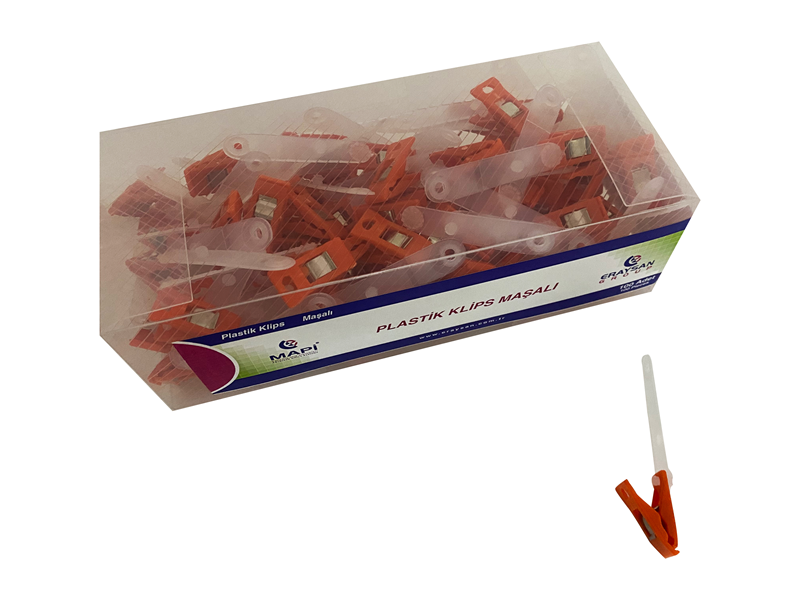 MAPİ PLASTİK KLİPS (MAŞALI) TURUNCU 100 LÜ PAKET