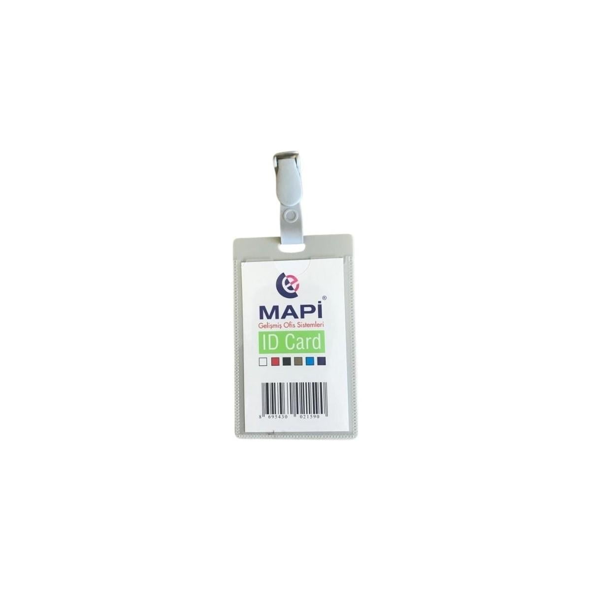 MAPİ PP KLİPSLİ DİKEY KART POŞETİ GRİ 5 Lİ BLİSTERLI