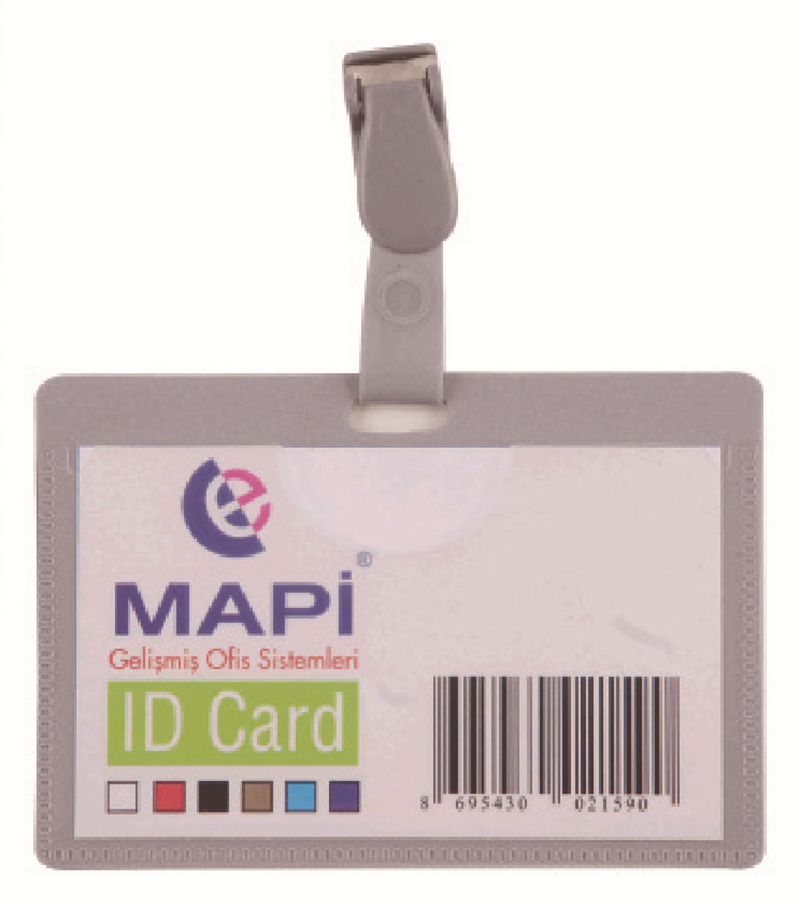 MAPİ PP KLİPSLİ YATAY KART POŞETİ GRİ 5 Lİ BLİSTERLI