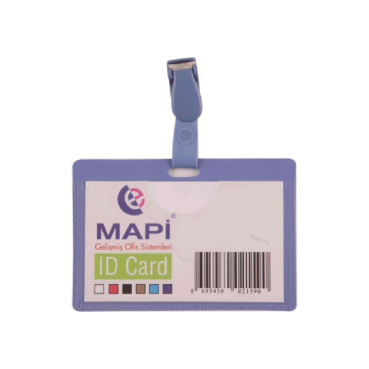 MAPİ PP KLİPSLİ YATAY KART POŞETİ MAVİ 5 Lİ BLİSTERLI