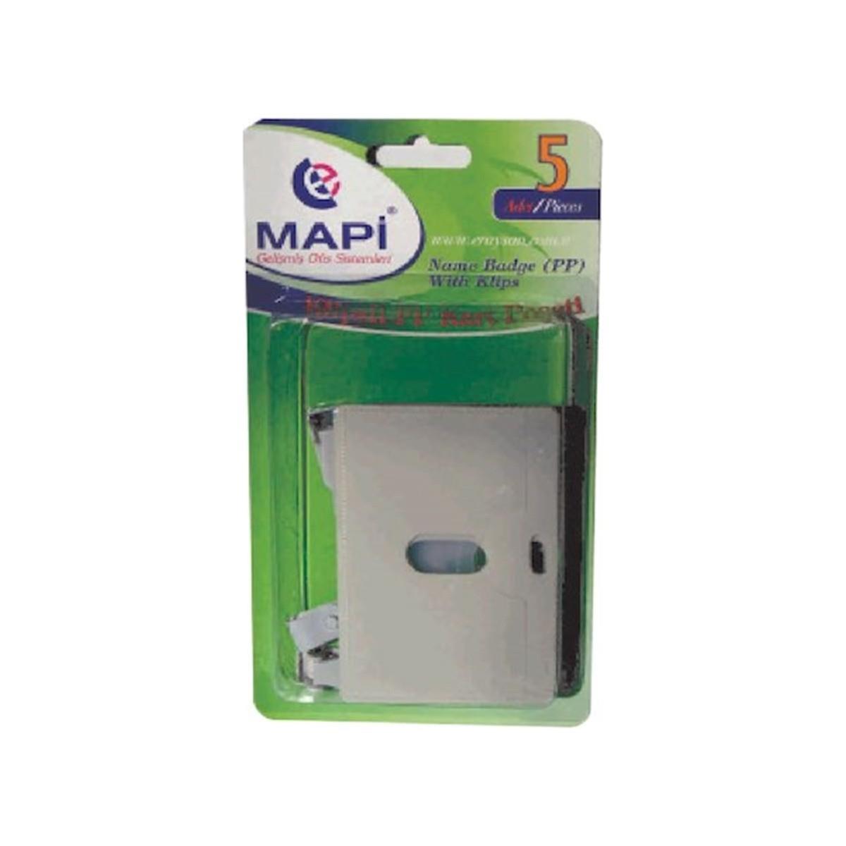 MAPİ PP KLİPSLİ YATAY KART POŞETİ SİYAH 5 Lİ BLİSTERLI