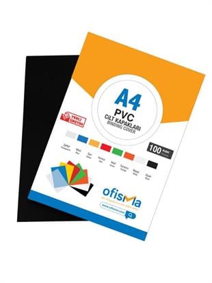 A4 PVC OPAK CİLT KAPAK SİYAH 100 LÜ