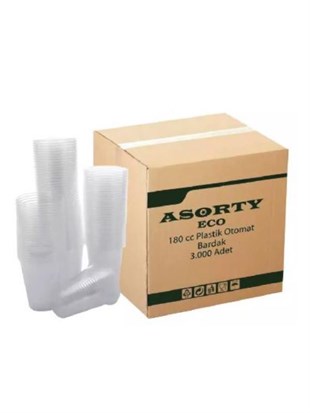 ASORTY PLASTİK BARDAK 180 CC 3000 Lİ