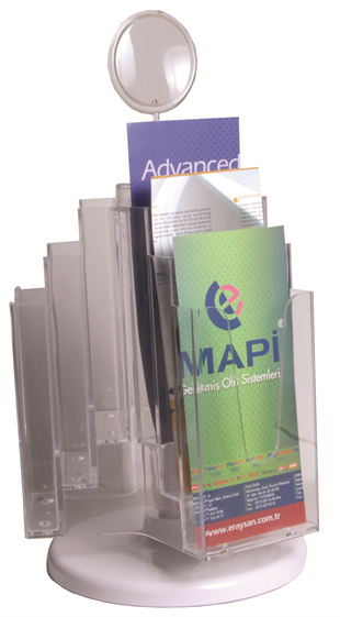 MAPİ 3 YÖNLÜ 6 AFİŞ TAŞIYICI STAND (DÖNER SİSTEM) (A4)