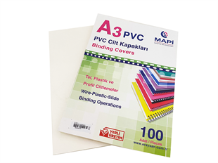 MAPİ A3 CİLT KAPAK PPE BEYAZ 300 MİCRON 100 LÜ