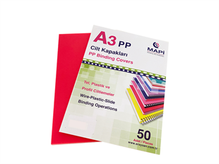 MAPİ A3 PP FOSFORLU KAPAK 550 MİCRON FOSFORLU TURUNCU 50 Lİ