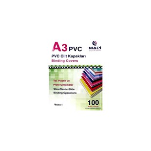 MAPİ A3 PVC OPAK CİLT KAPAK BEYAZ 100 LÜ