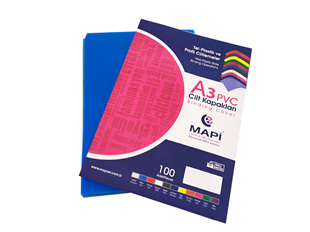 MAPİ A3 PVC OPAK CİLT KAPAK MAVİ 100 LÜ