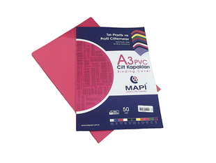 MAPİ A3 PVC OPAK CİLT KAPAK PEMBE 100 LÜ