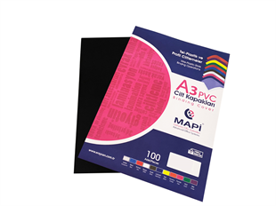 MAPİ A3 PVC OPAK CİLT KAPAK SİYAH 100 LÜ