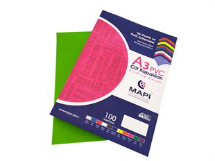 MAPİ A3 PVC OPAK CİLT KAPAK YEŞİL 100 LÜ