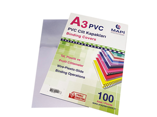 MAPİ A3 PVC ŞEFFAF CİLT KAPAK ŞEFFAF 100 LÜ