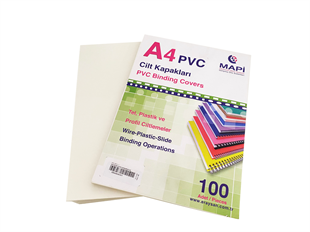 MAPİ A4 CİLT KAPAK PPE BEYAZ 300 MİCRON 100 LÜ