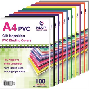 MAPİ A4 PP OPAK KAPAK (KUM DESEN) 450 MİCRON BEYAZ 50 Lİ