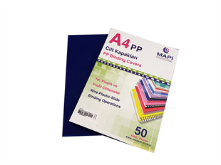 MAPİ A4 PP OPAK KAPAK (KUM DESEN) 450 MİCRON LACİVERT 50 Lİ