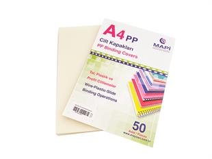 MAPİ A4 PP ŞEFFAF BUZLU (KUM DESEN) 350 MİCRON ŞEFFAF BUZLU 50 Lİ