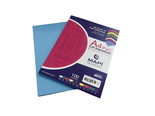 MAPİ A4 PVC OPAK CİLT KAPAK AÇIK MAVİ 100 LÜ