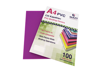 MAPİ A4 PVC OPAK CİLT KAPAK MOR 100 LÜ
