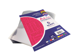 MAPİ A4 PVC ŞEFFAF CİLT KAPAK 80 MİCRON 200 LÜ