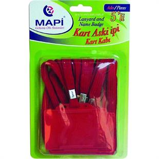 MAPİ ASKI İPLİ KART KABI KIRMIZI 5 Lİ BLİSTERLI