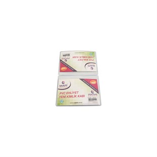 MAPİ ÇİFT KANATLI YENİ KİMLİK-EHLİYET KABI ŞEFFAF 50Lİ PAKET
