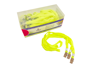 MAPİ METAL KLİPSLİ-POLYESTER DOKUMA KART ASKI İPİ FOSFORLU SARI 50Lİ PAKET