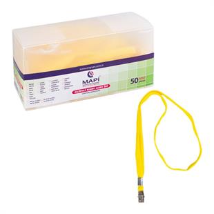 MAPİ METAL KLİPSLİ-POLYESTER DOKUMA KART ASKI İPİ TURKUAZ 50Lİ