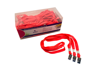 MAPİ METAL KLİPSLİ-POLYESTER DOKUMA KART ASKI İPİ FOSFORLU PEMBE 50Lİ PAKET